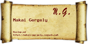 Makai Gergely névjegykártya